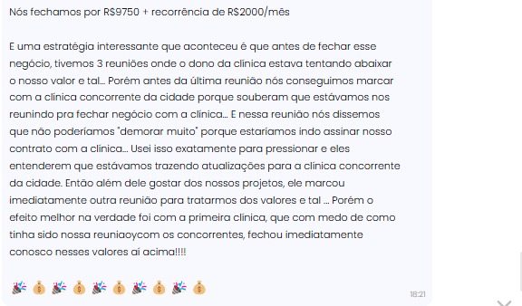 Depoimento de conquista